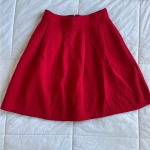 Ann Taylor Red Jacquard Skirt